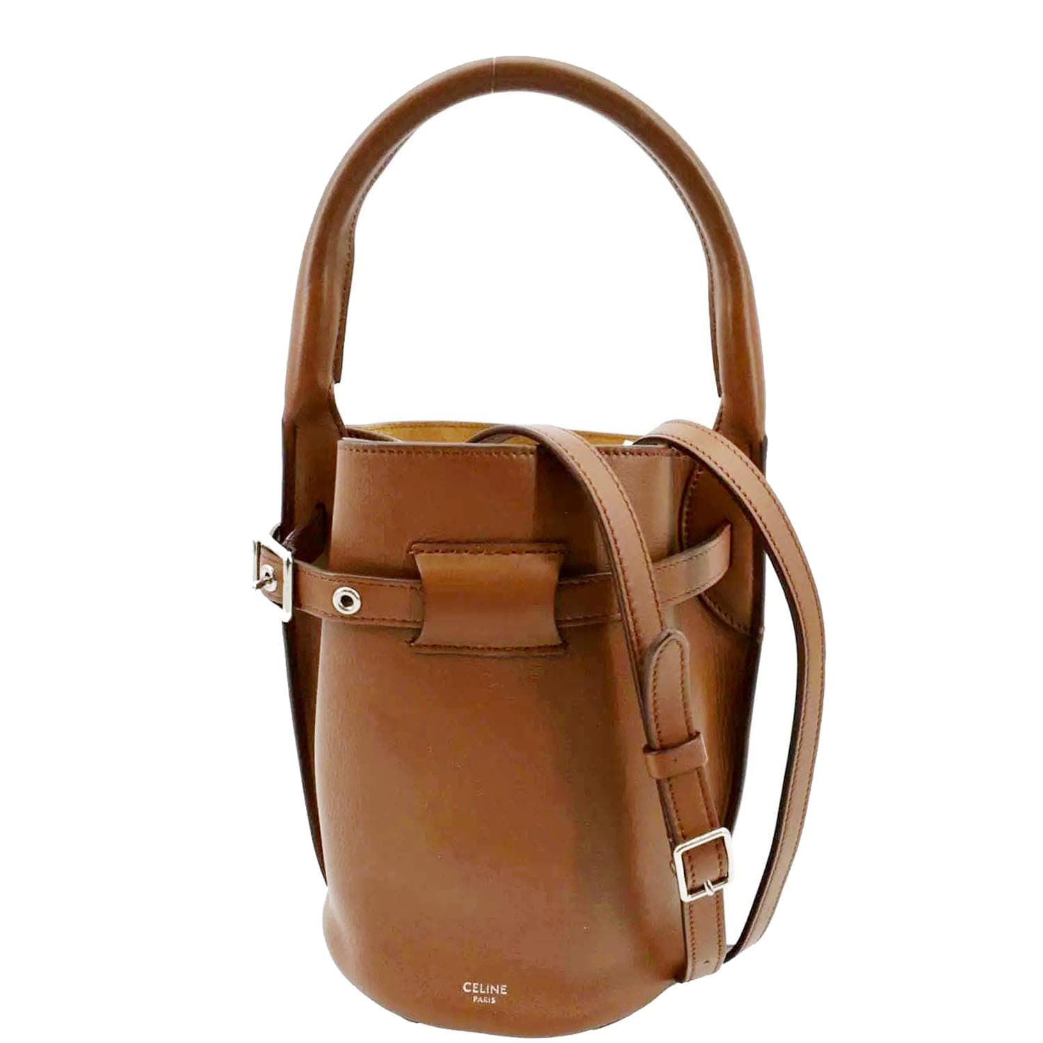 Celine Brown Leather Nano Big Bag Bucket Celine