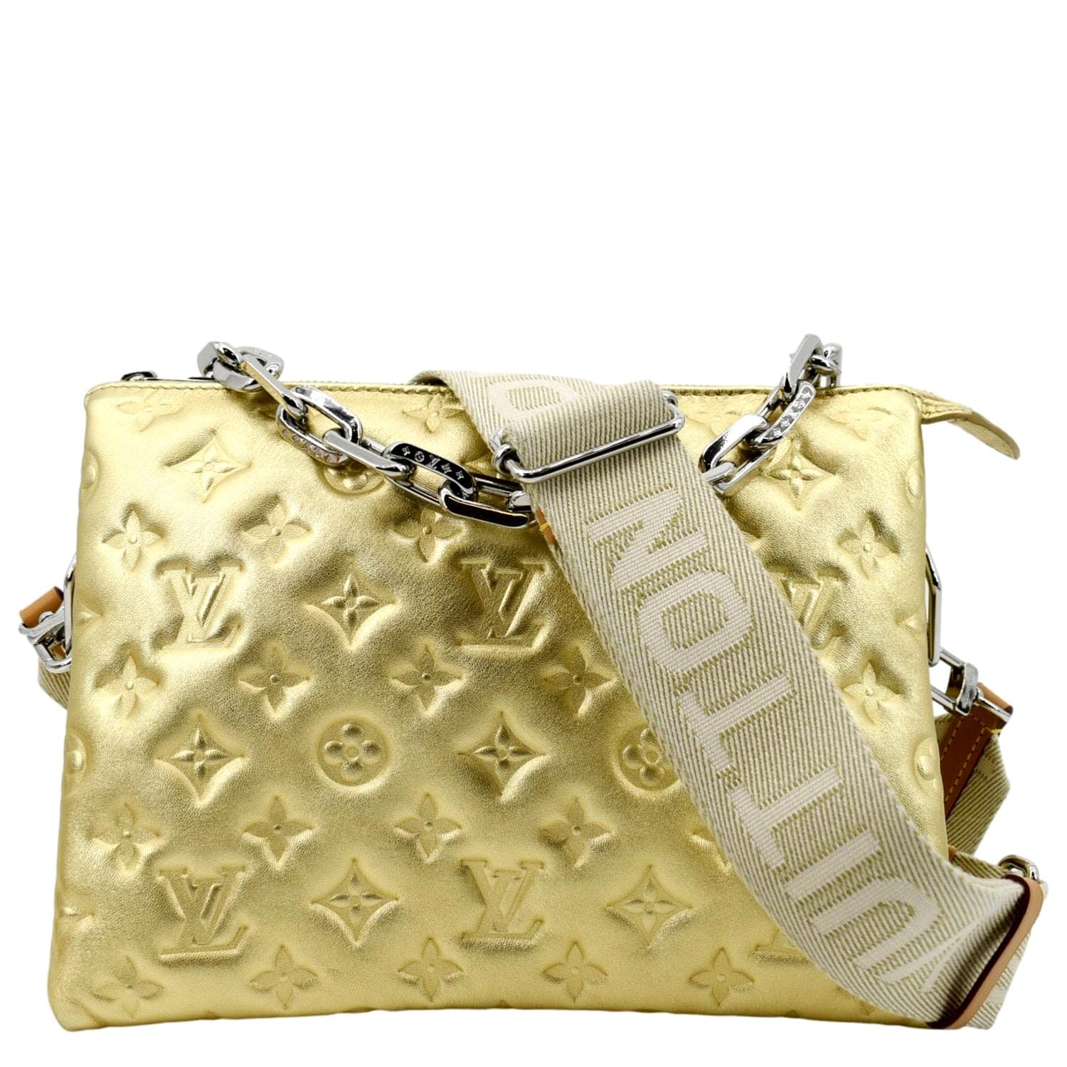 LOUIS VUITTON Coussin PM Monogram Embossed Shoulder Bag Gold - 20% OFF