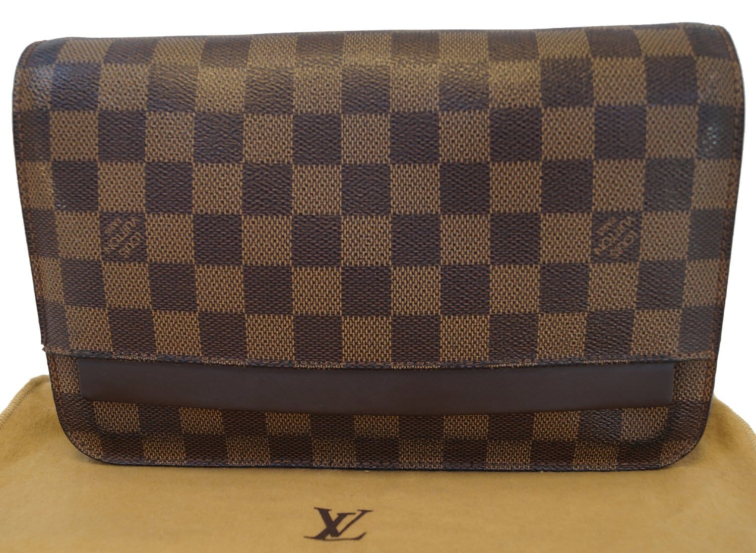 Saint-louis leather clutch bag Louis Vuitton Brown in Leather