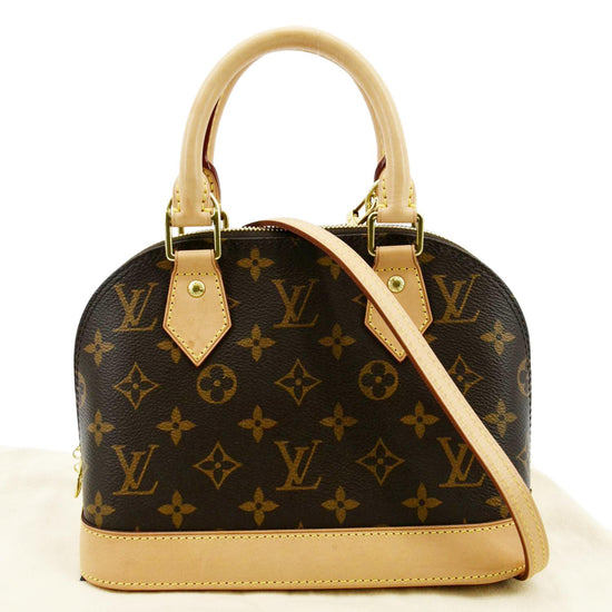 Louis Vuitton Studded Alma Bb Monogram Macassar Canvas Crossbody Bag Brown