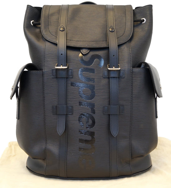 USED ** LOUIS VUITTON x SUPREME 100% AUTHENTIC LV BACKPACK - EPI BLACK