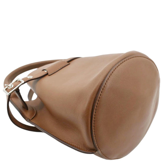 CELINE 187243 Gray Calfskin Big Bag Nano Bucket Bag 2WAY AA156