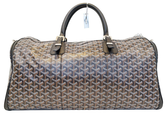 Goyard Black Chevron Coated Canvas Croisiere 40 Satchel Goyard