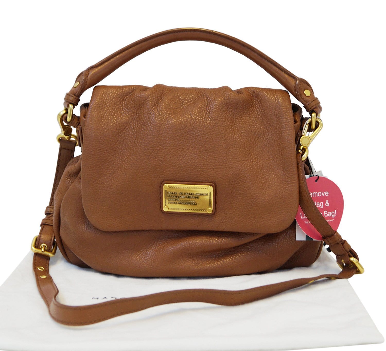 Classic q leather handbag Marc by Marc Jacobs Brown in Leather