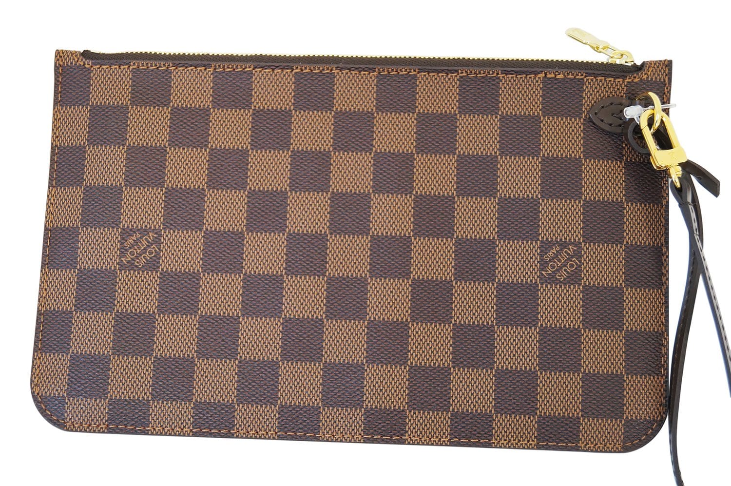 LOUIS VUITTON Damier Ebene Neverfull GM Pochette Wristlet Clutch