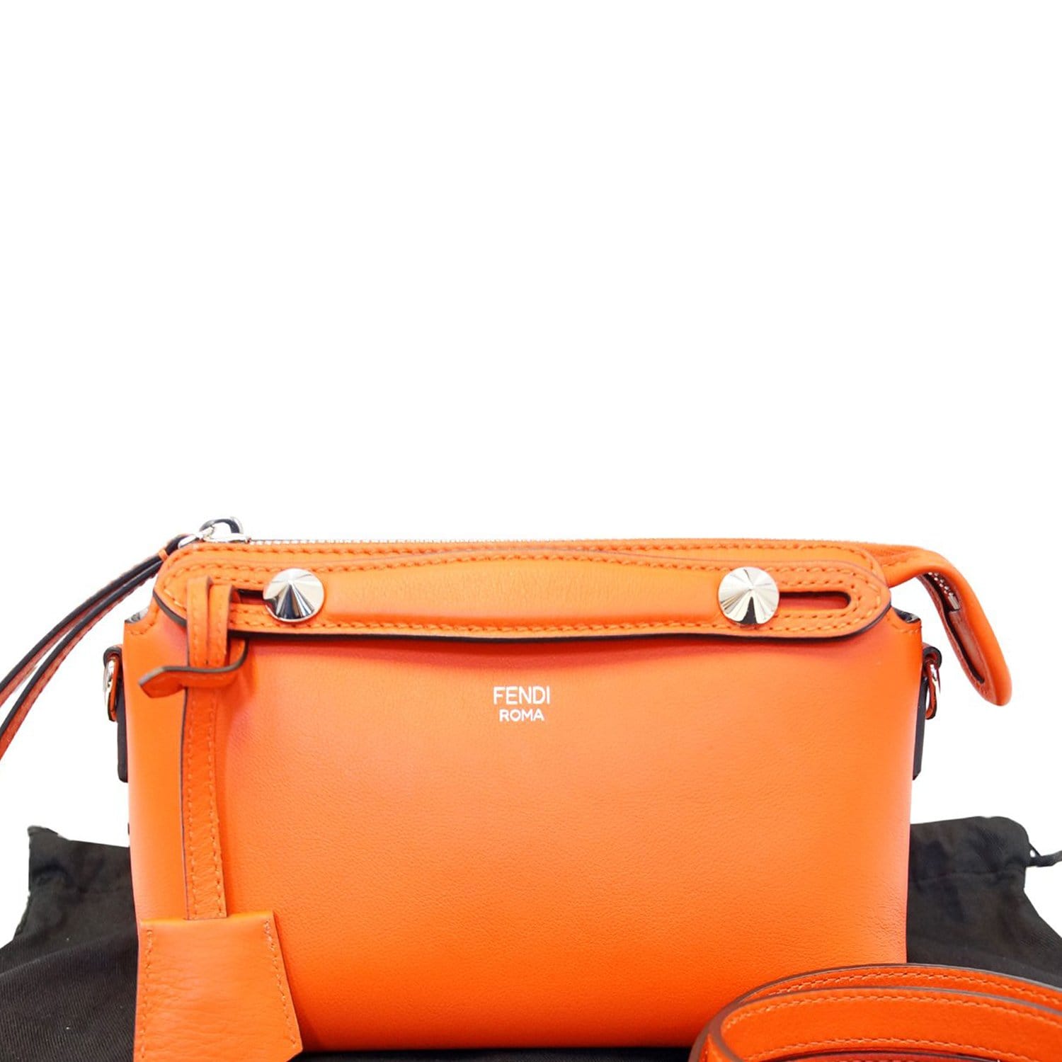 FENDI Orange Leather By the Way Mini Shoulder Crossbody Bag - FINAL CA