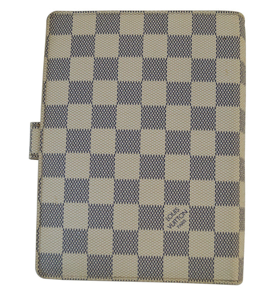 LOUIS VUITTON Damier Azur Agenda GM Day Planner Cover R20708 LV Auth am1546g