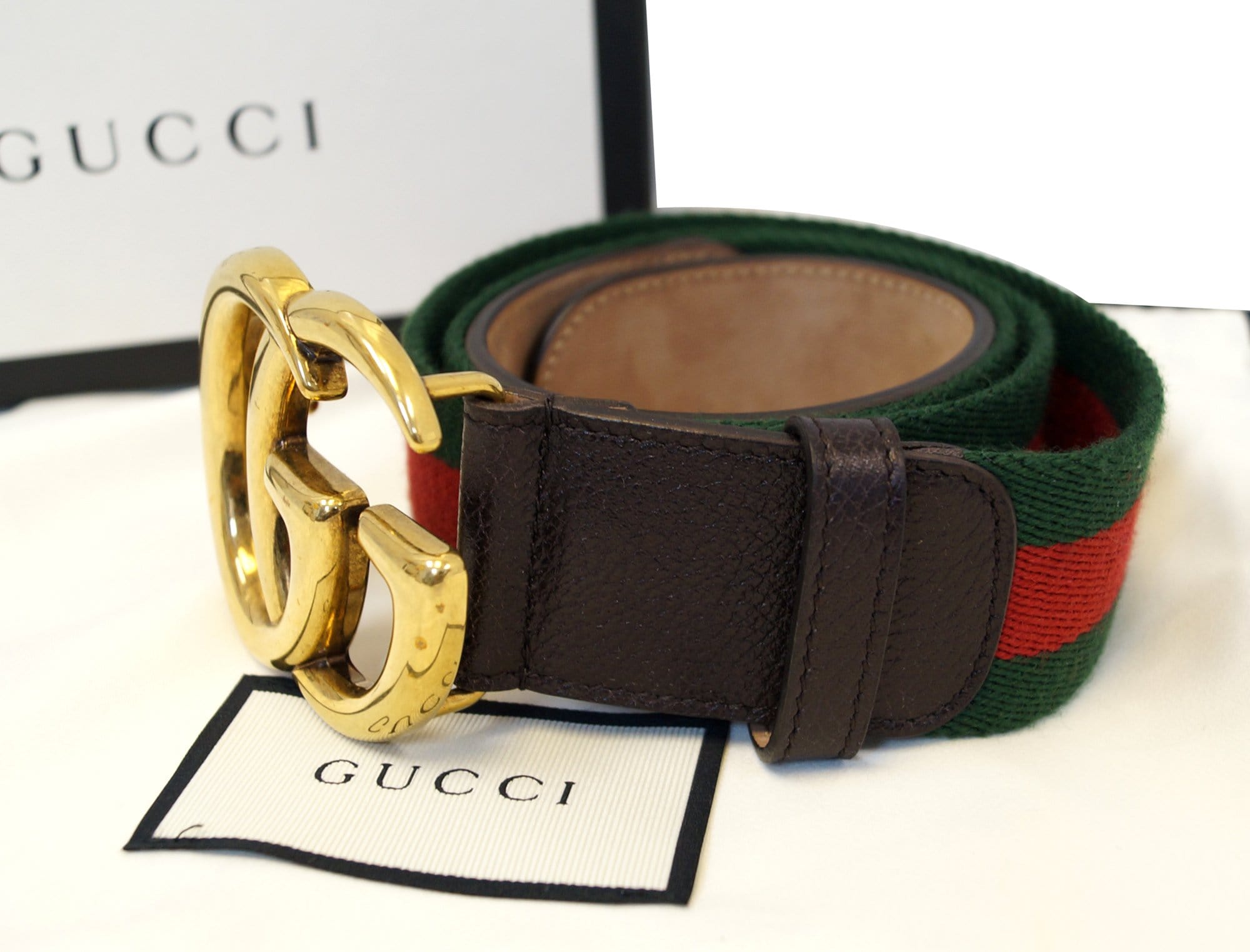 GUCCI Web Belt with Double G buckle 409416