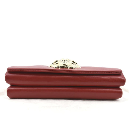 Versace Medusa Calfskin Leather Chain Clutch Bag Red