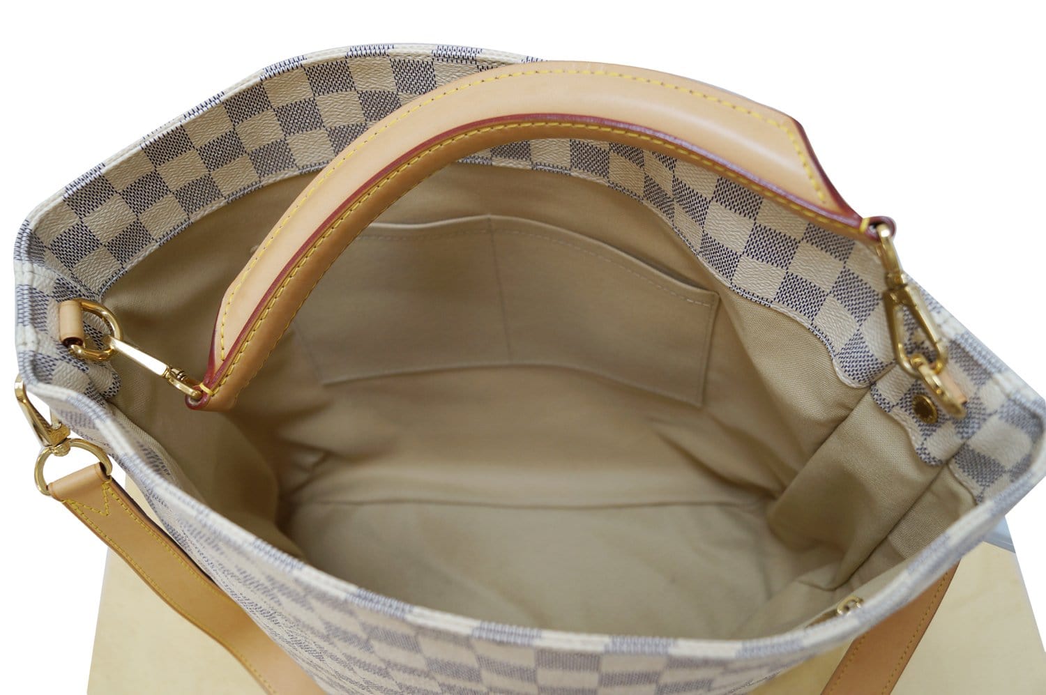 Authentic LOUIS VUITTON Soffi Damier Azur Canvas White ...