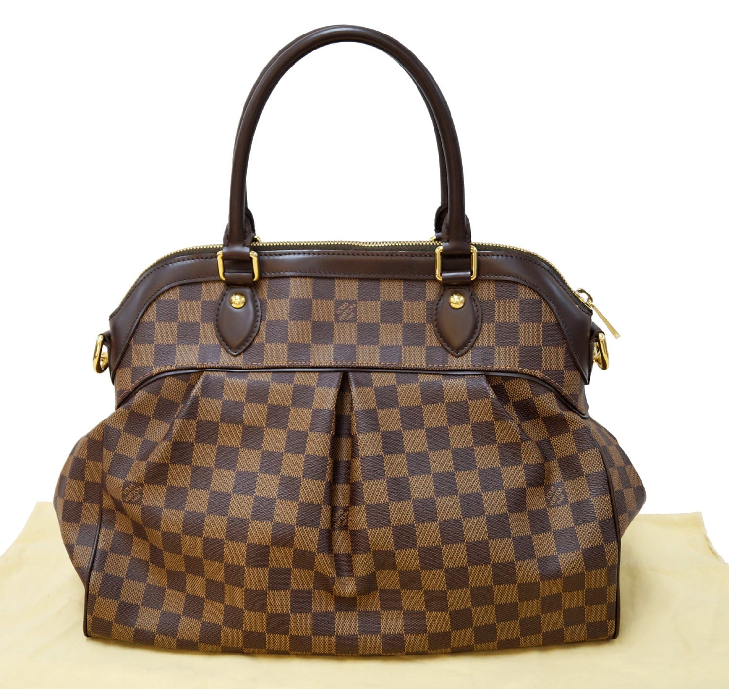 Authentic LOUIS VUITTON Damier Ebene Trevi GM 2way Shoulder Handbag E3