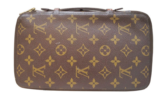 LOUIS VUITTON Monogram Escovedo Travel Case Long Wallet Brown