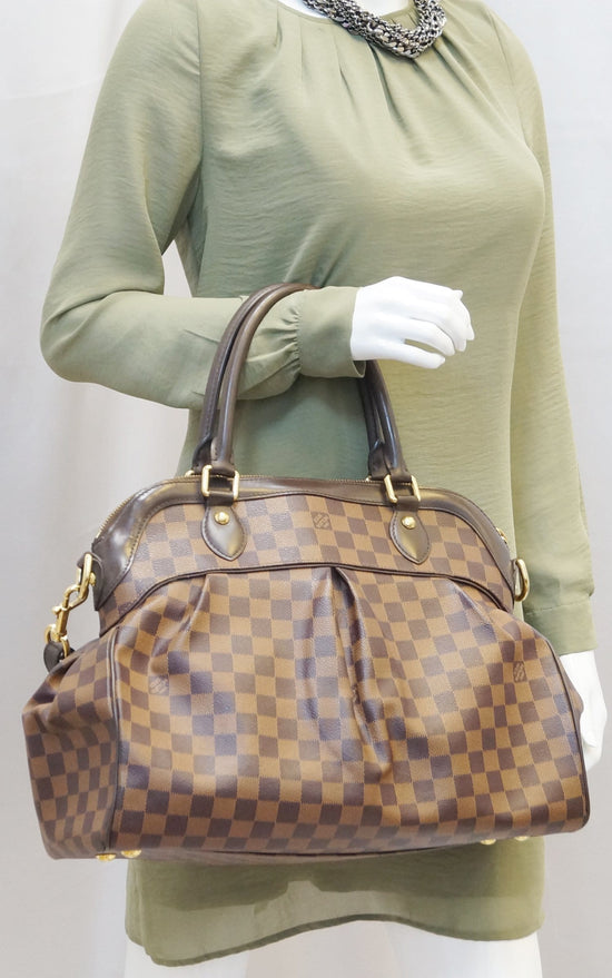 Authentic Louis Vuitton Damier Ebene Canvas Trevi GM Shoulder Bag