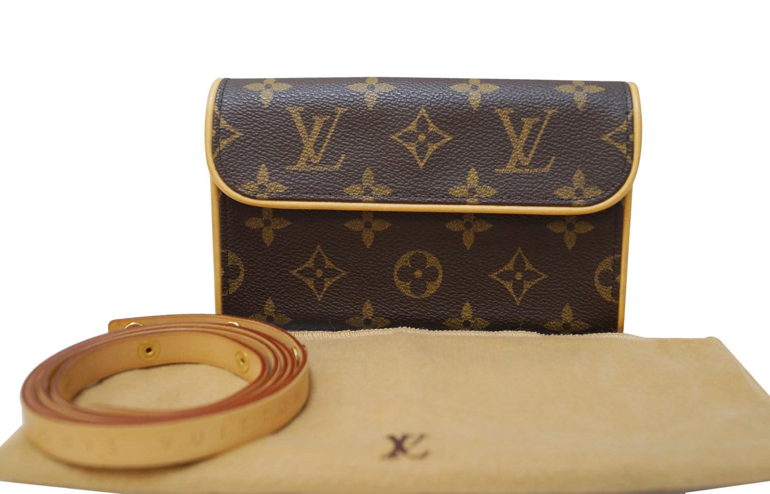 Louis+Vuitton+Pochette+Florentine+Pouch+S+Brown+Leather for sale online