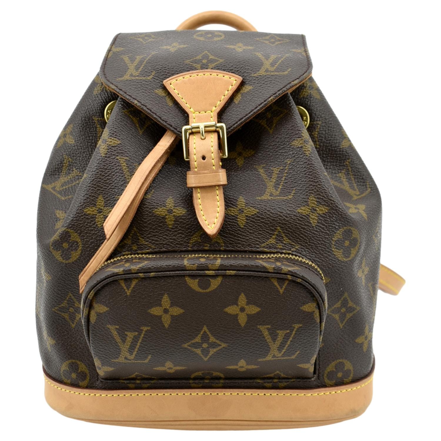 LOUIS VUITTON Mini Montsouris Monogram Canvas Backpack Bag Brown