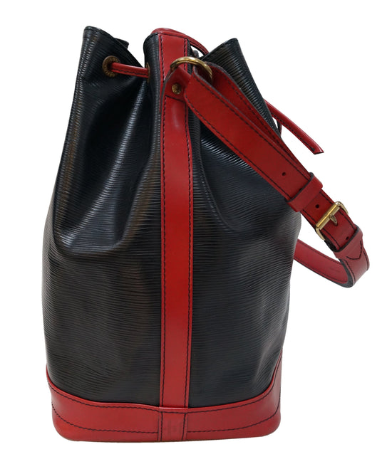 Louis Vuitton Black Epi Noe Bicolor Red Leather Pony-style