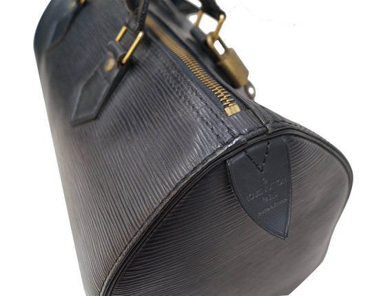 Louis Vuitton Epi Speedy 30 Black Leather Boston Bag VI0934 Vintage Good