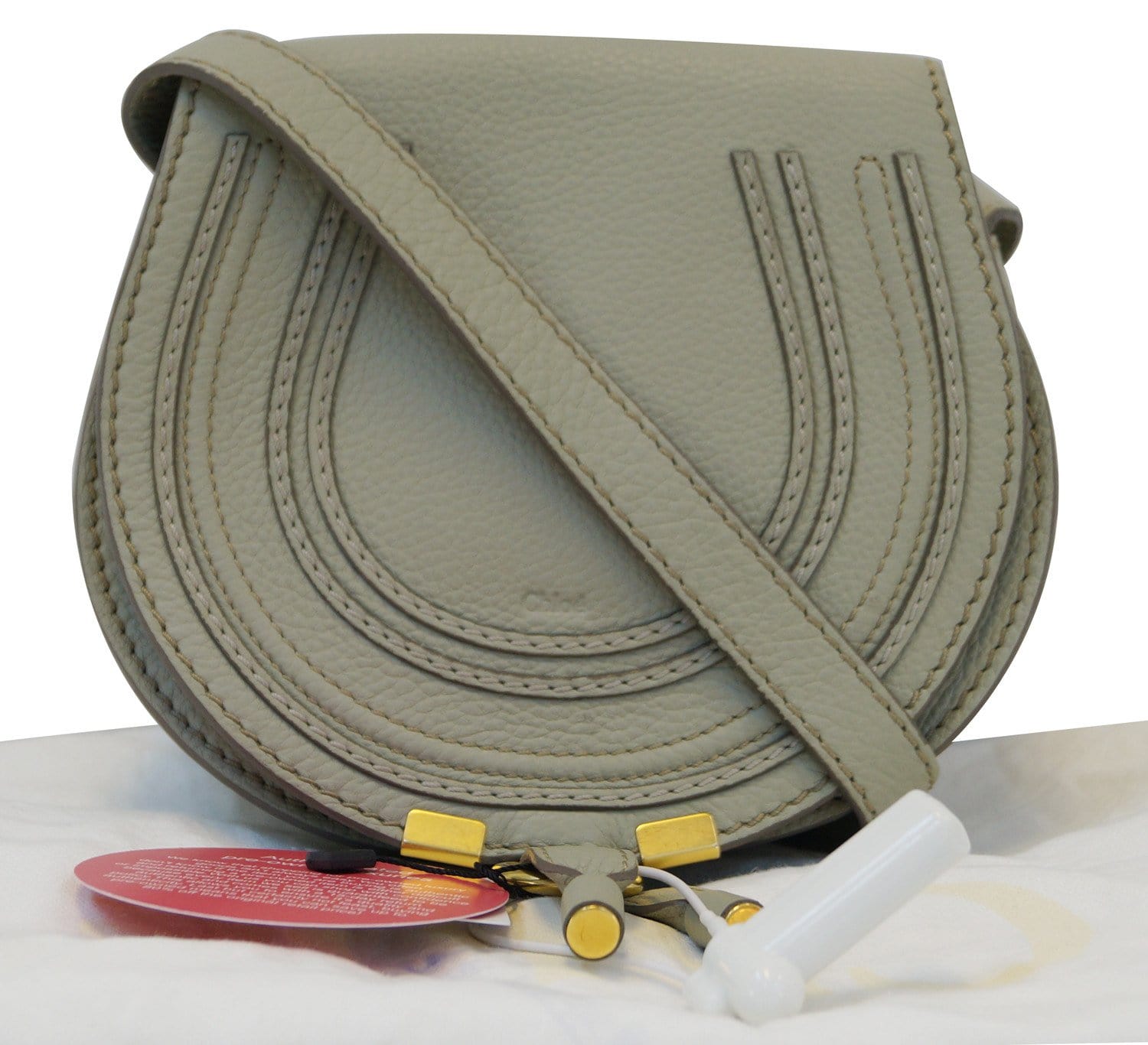 Marcie Small Leather Crossbody Bag in Grey - Chloe