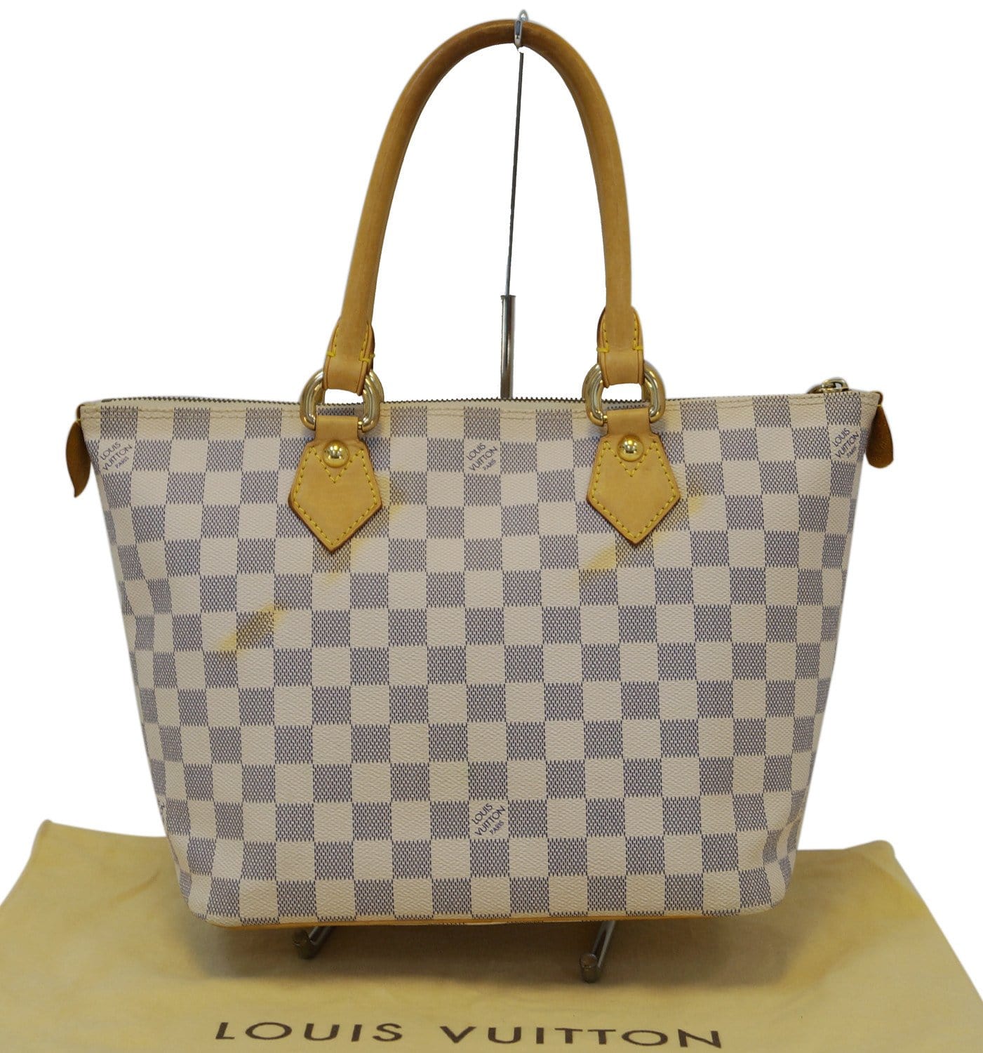 LOUIS VUITTON Damier Azur Canvas White Saleya PM Shoulder Bag - Final