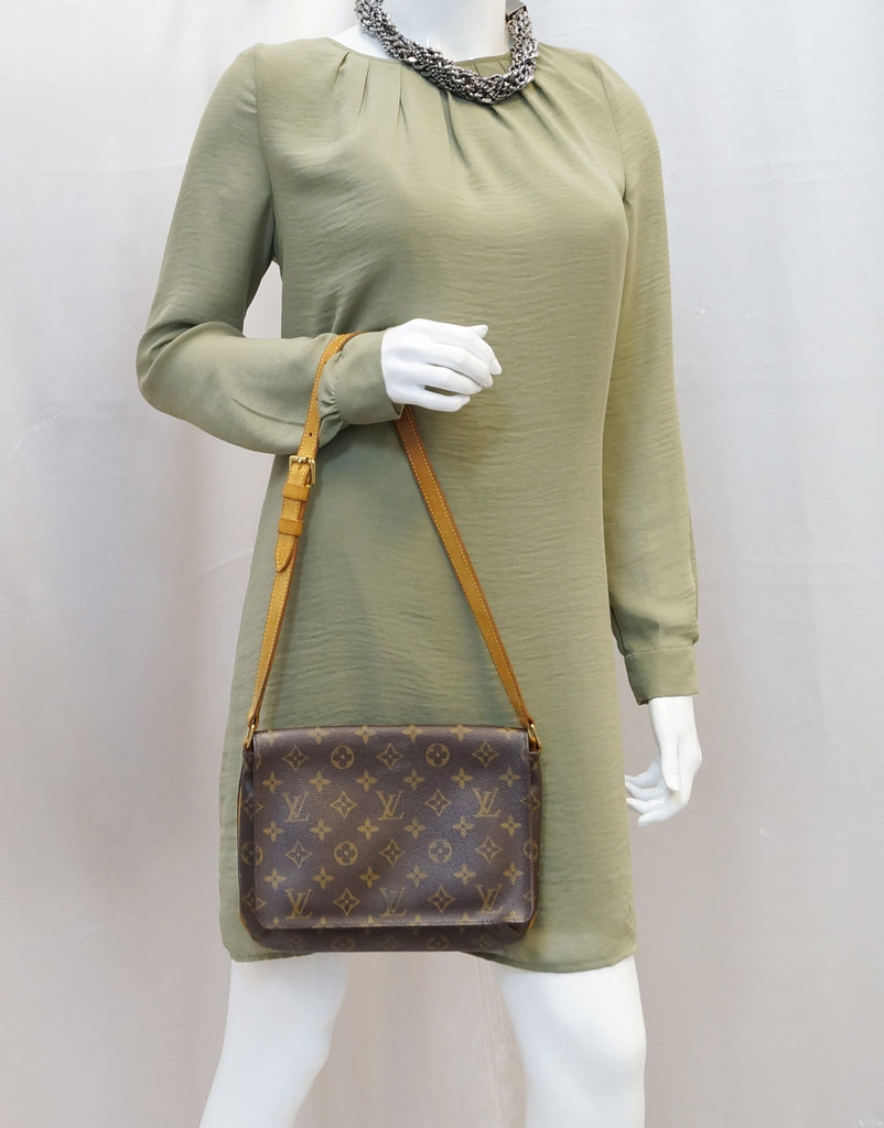 Louis Vuitton Brown Damier Ebene Triana Leather Cloth Pony-style