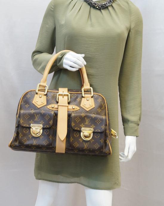 Louis Vuitton Manhattan NM Handbag Monogram Canvas with Leather Brown  2403222