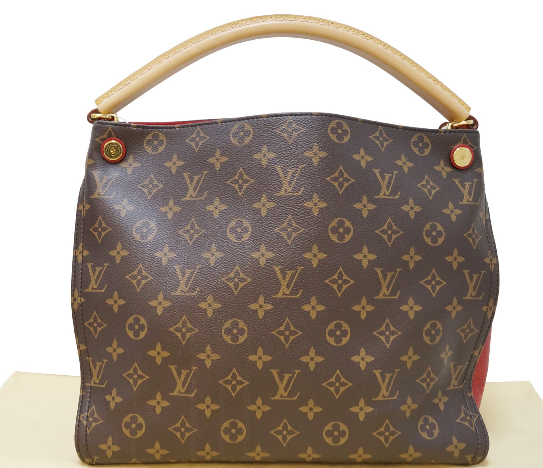 Authentic LOUIS VUITTON Monogram Canvas Cerise Gaia Red Shoulder Bag E