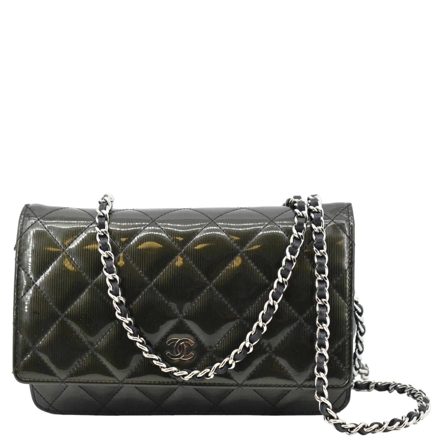 Chanel Chain Extra Large Cc 225721 White X Black Leather Shoulder Bag, Chanel