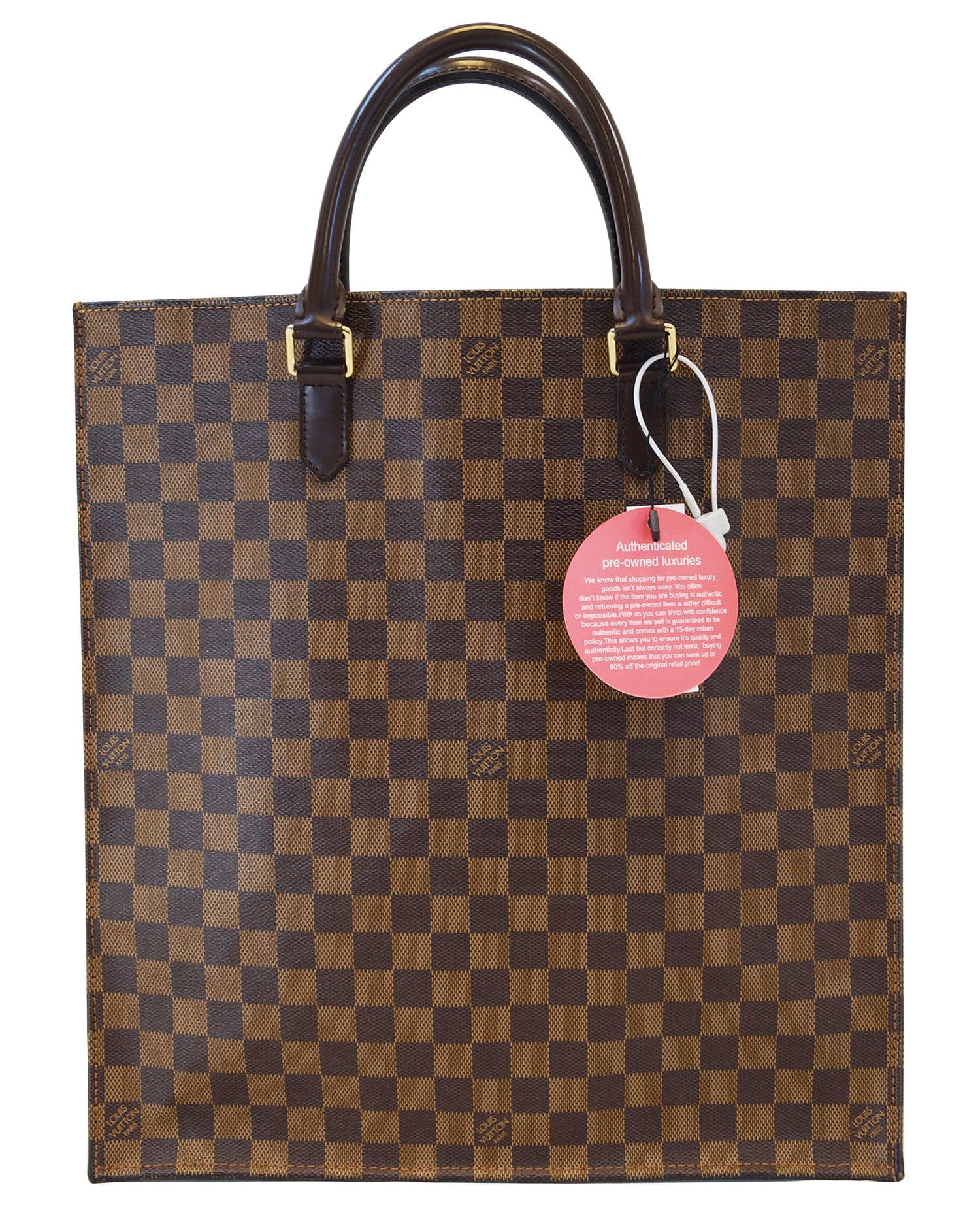 LOUIS VUITTON Sac Plat Damier Ebene Tote Handbag