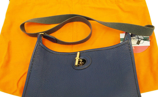 HERMES Vespa TPM Taurillon Clemence WomenShoulder Bag yellow USED