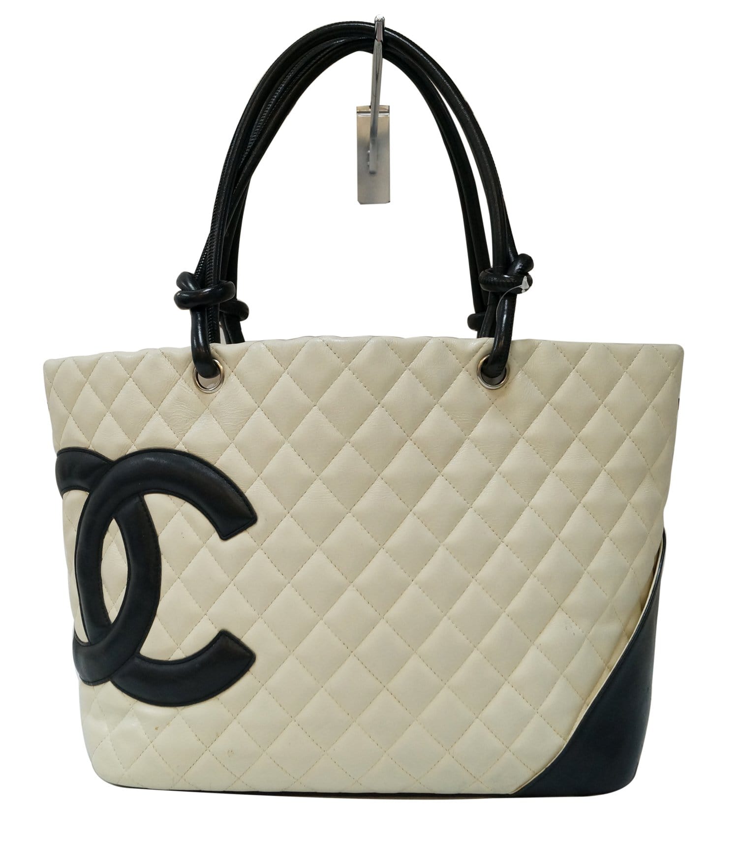 CHANEL Shoulder Bag A25171 Bowling bag Cambon line lambskin white