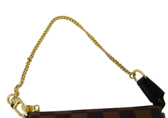 Louis Vuitton Mini Pochette accessoires Damier Ebene Gold hardware Cloth  ref.253234 - Joli Closet