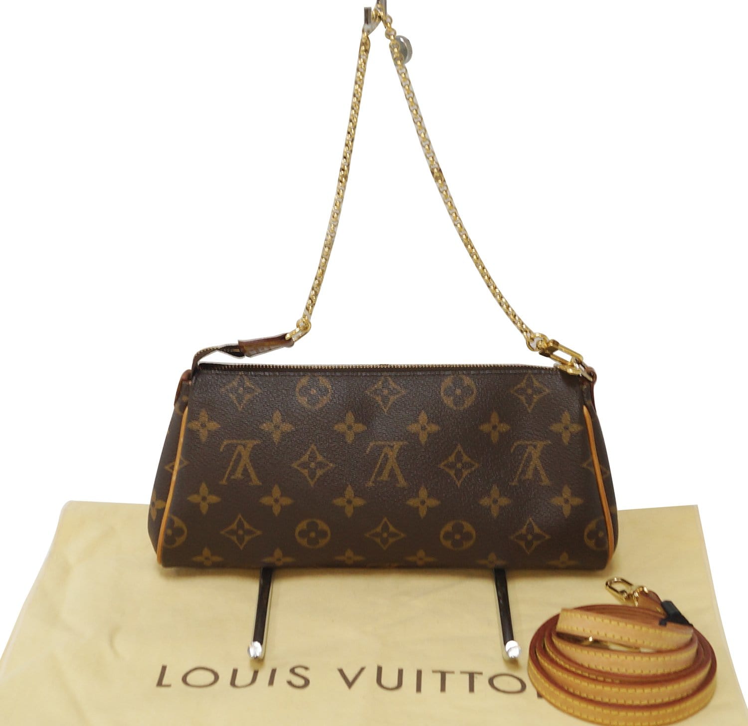 LOUIS VUITTON Monogram Canvas Pochette Eva Clutch Crossbody Bag