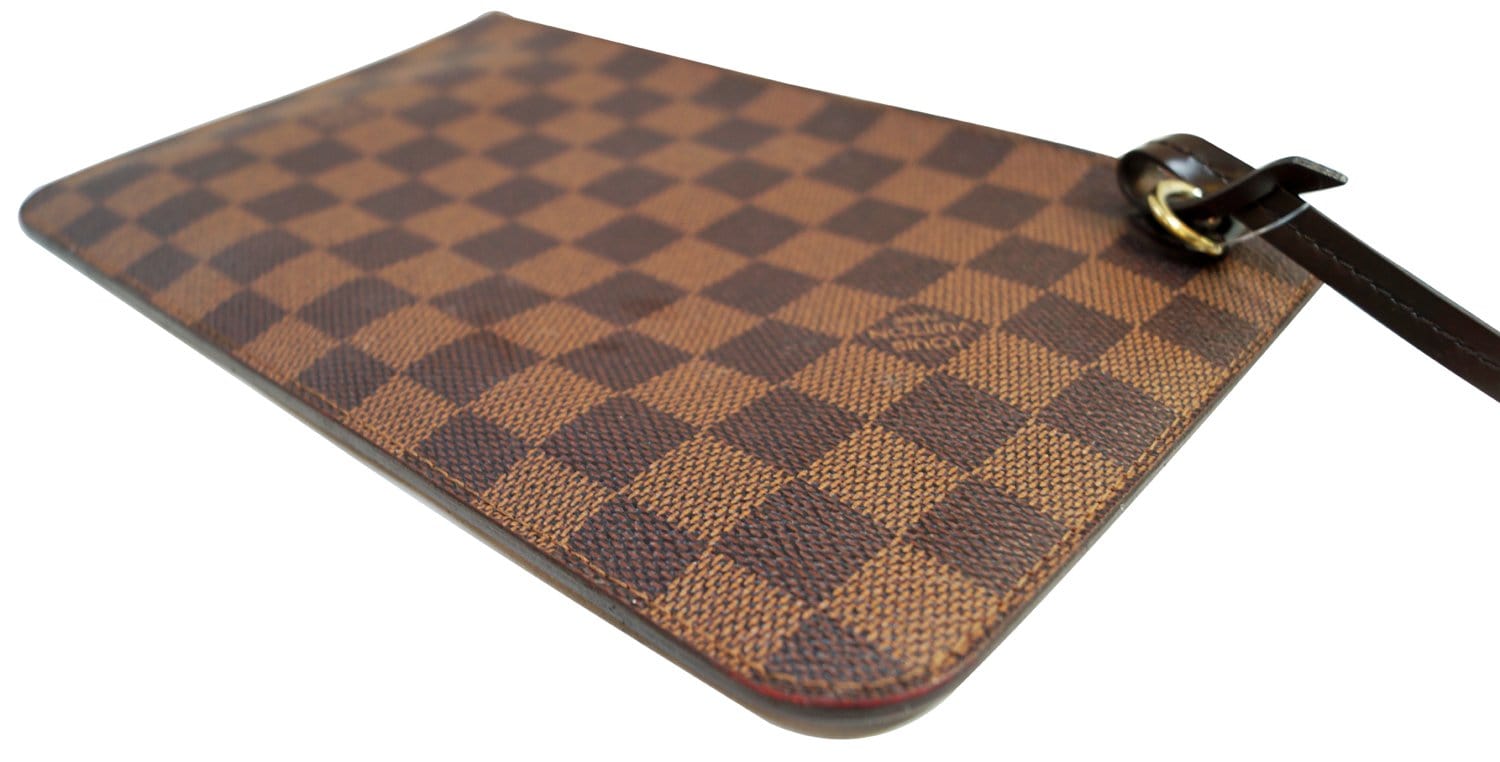 LOUIS VUITTON Damier Ebene Neverfull GM Pochette Wristlet Clutch