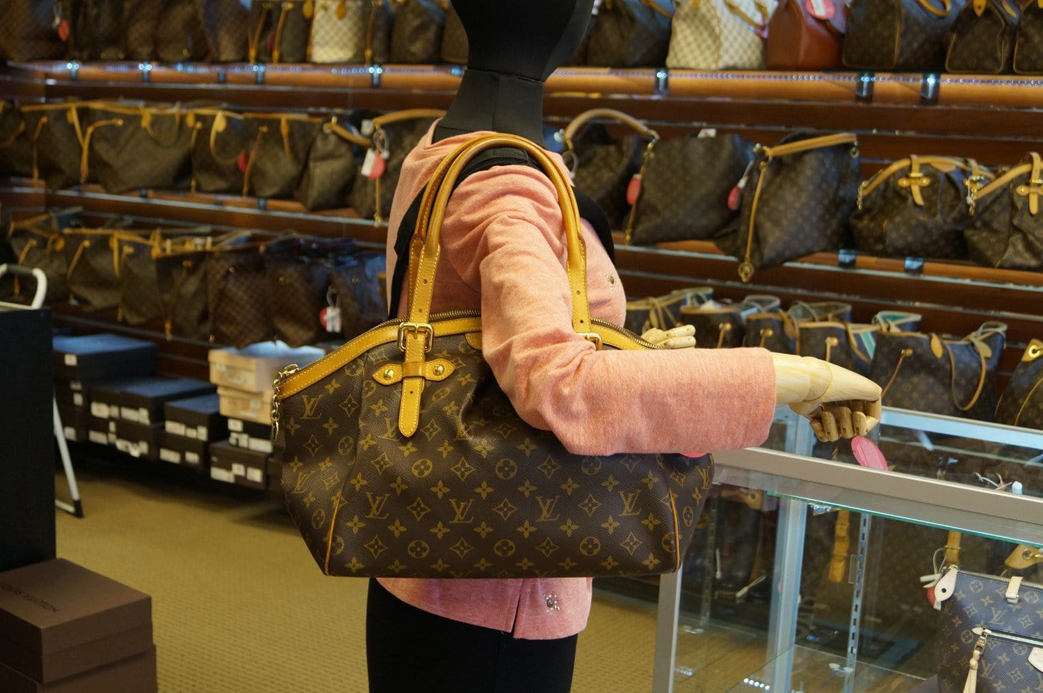 LOUIS VUITTON Monogram Tivoli GM Brown Tote Bag