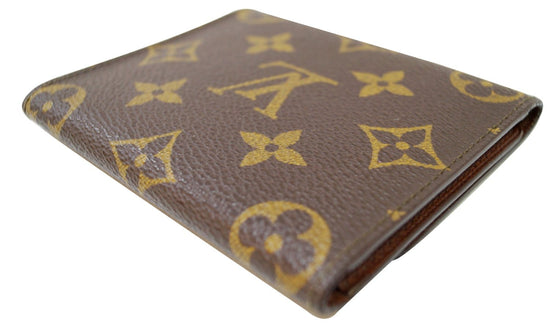 Louis Vuitton LOUIS VUITTON Bifold Wallet Compact Monogram Canvas/Leather  Brown x Navy Red Men's M63041 99551g