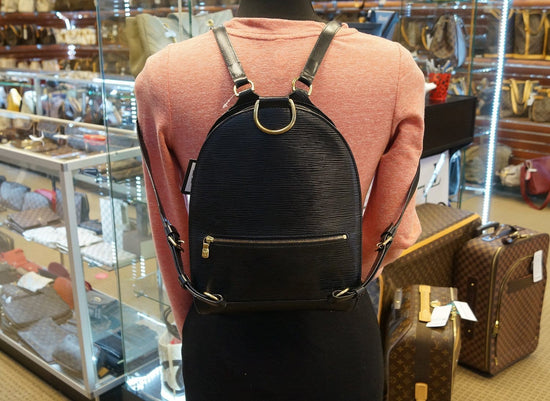 LOUIS VUITTON Mabillon Epi Leather Backpack Black