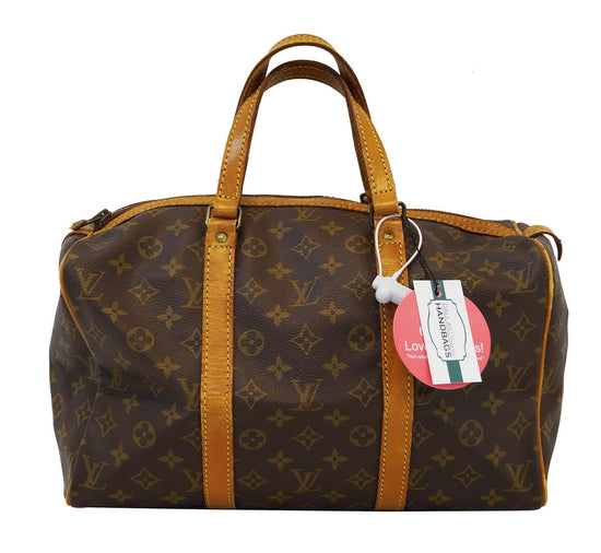 Louis Vuitton Monogram Sac Souple 35 Leather Fabric Brown Boston