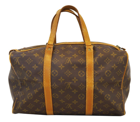 Louis Vuitton Monogram Sac Souple 35 Leather Fabric Brown Boston