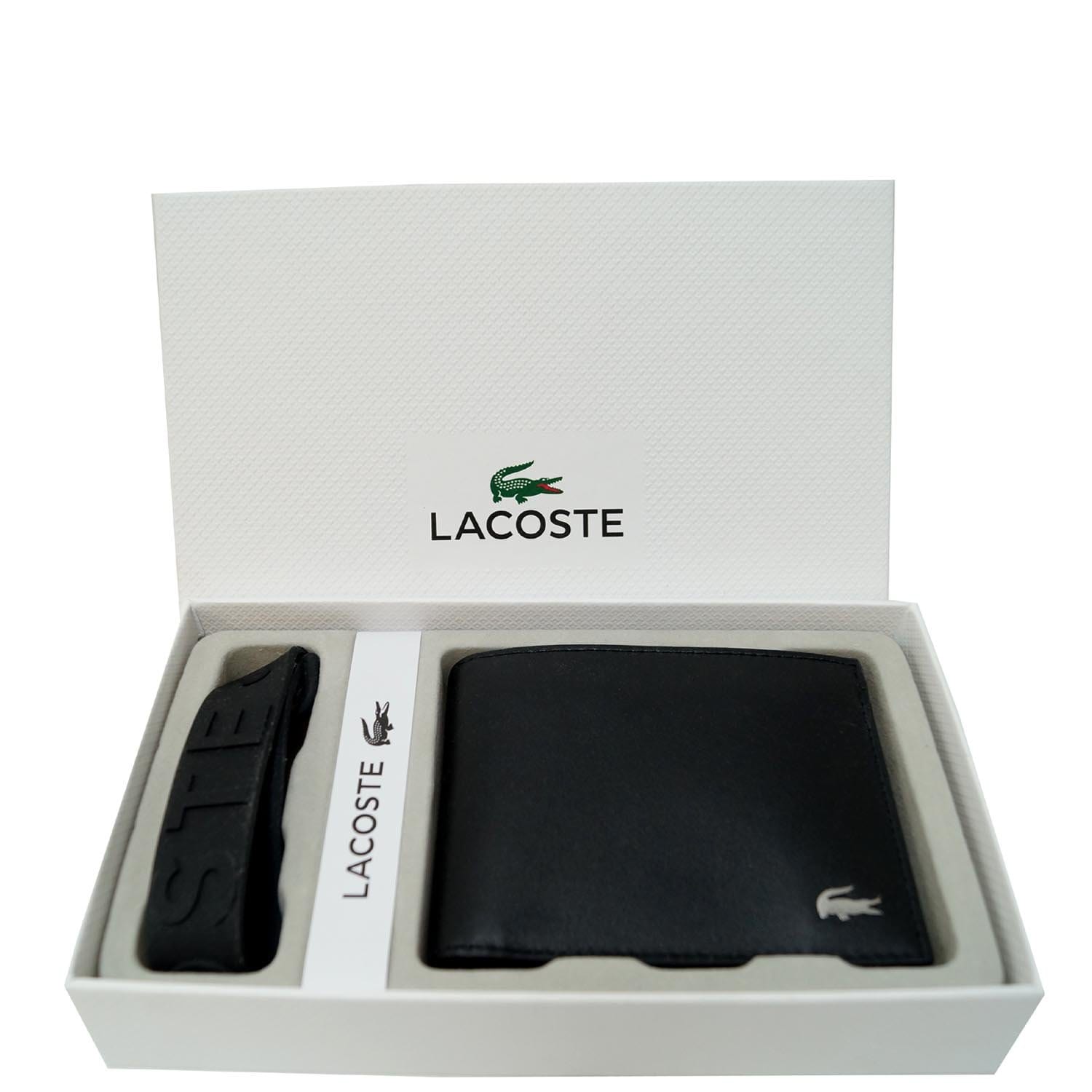 Set of black Genuine Leather Belt, Wallet and key-chain case