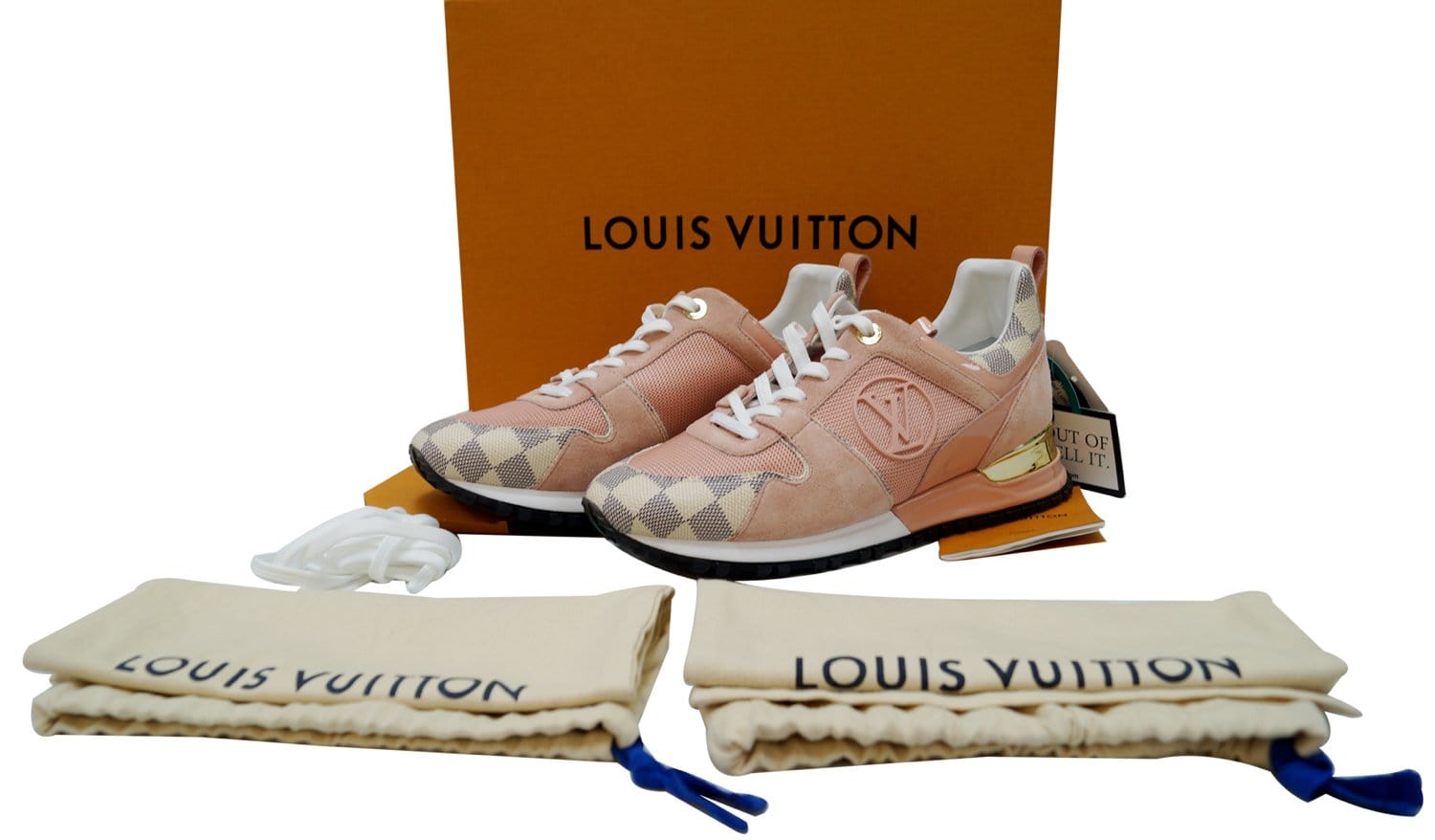 Louis Vuitton Women's Pink Damier Azur & Suede Run Away Sneaker – Luxuria &  Co.