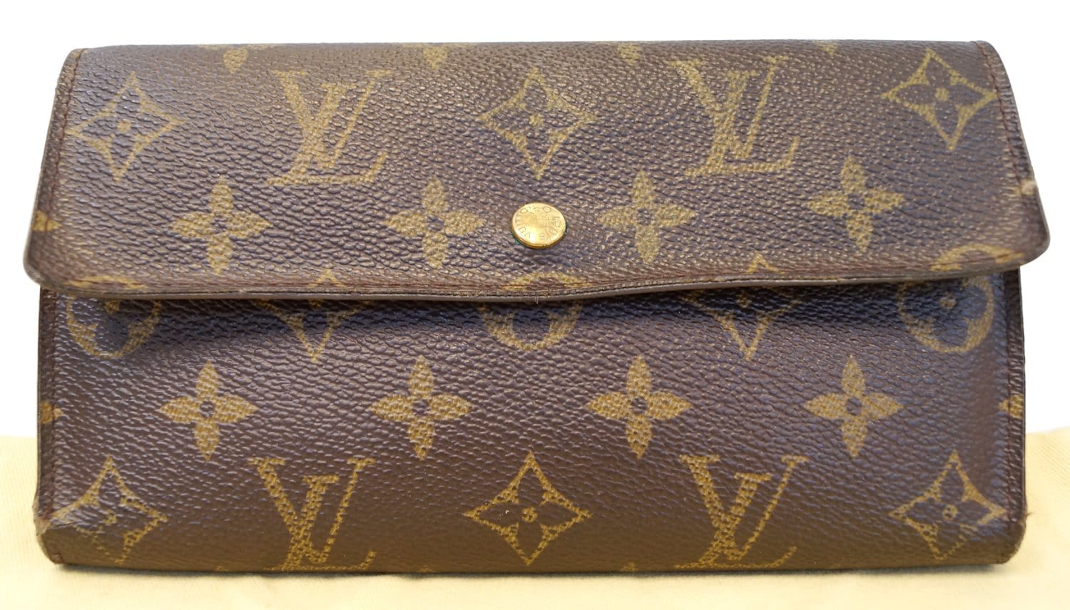 Louis Vuitton Porte Tresor Monogram Mat International Long Wallet Gold