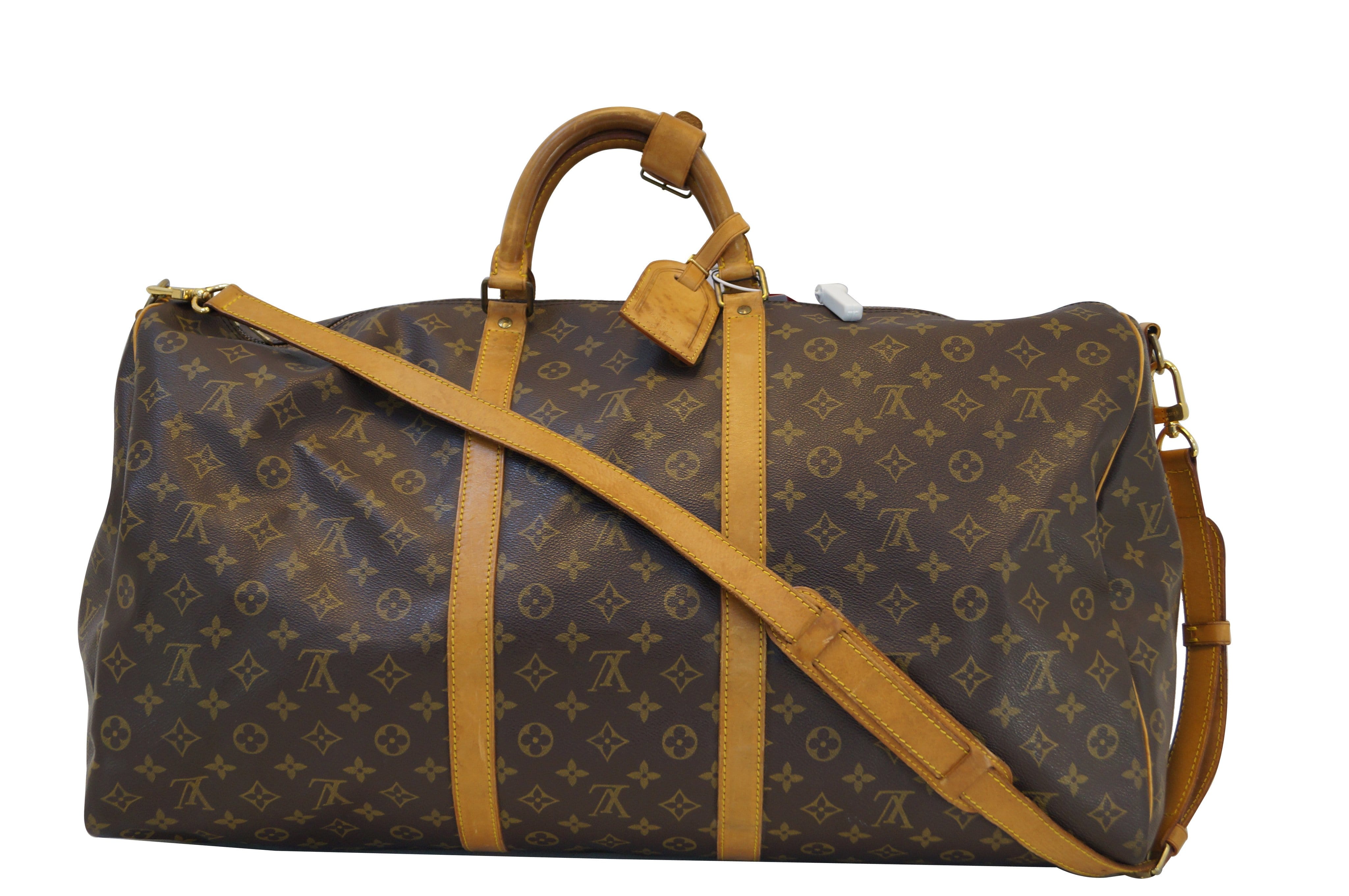 Extra Large Louis Vuitton Bandouliere Monogram Canvas Keepall 60 cm Travel  Bag