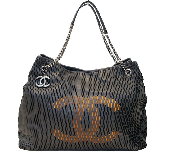 Chanel Perforated Up in the Air Tote, Blue with Silver Hardware, Preowned  in Box WA001