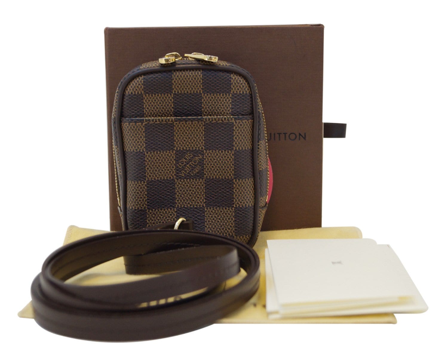 LOUIS VUITTON Damier Etui Okapi PM Pouch Ebene N61738 Purse 90183512