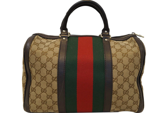 Gucci Vintage Web Boston Bag GG Canvas Medium Neutral 2204561