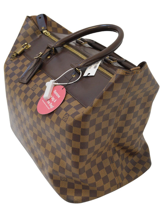 LOUIS VUITTON France Damier Ebene Greenwich Tote Shoulder Handbag Purse  Satchel