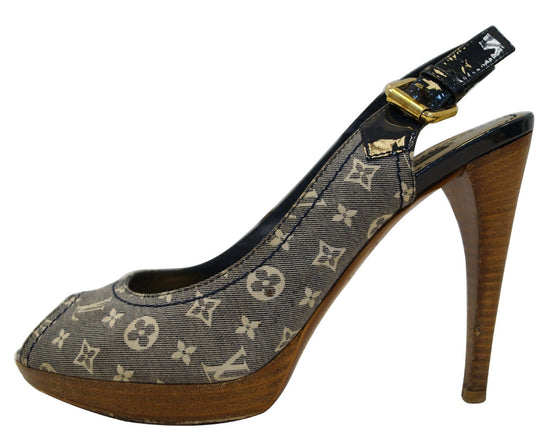 LOUIS VUITTON Monogram Idylle Slingback Heel Open Pumps - Sale