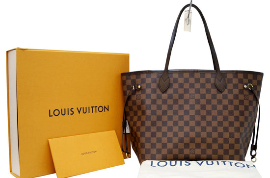 Authentic Louis Vuitton Damier Ebene Neverfull MM w Rose Ballerine Int Tote  Bag