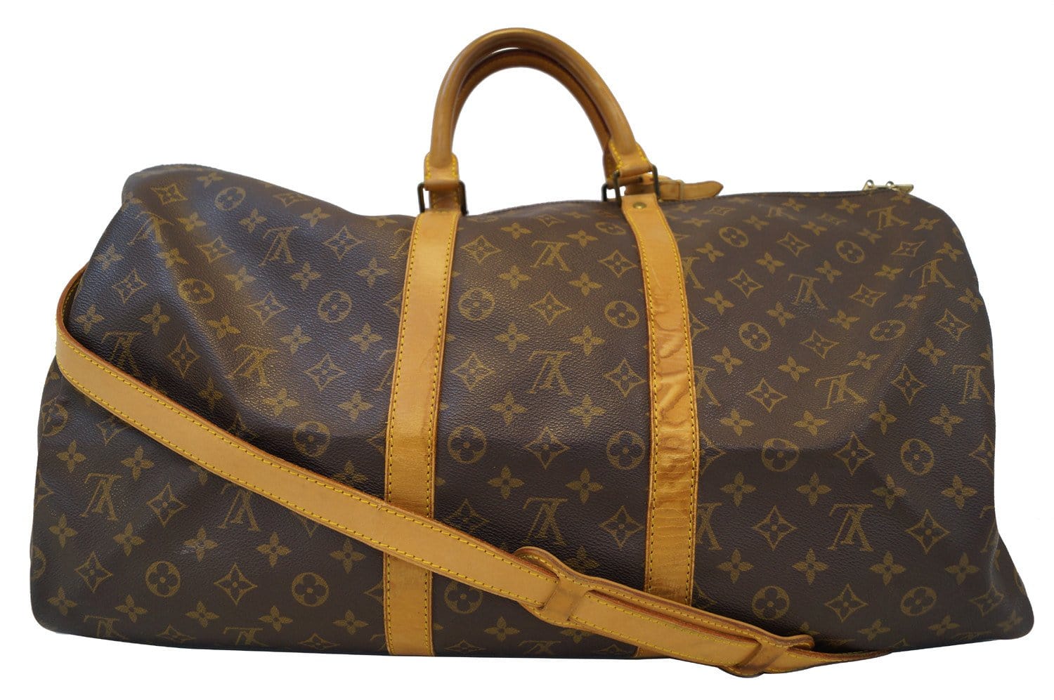 LOUIS VUITTON Monogram Keepall Bandouliere 55 Boston Bag