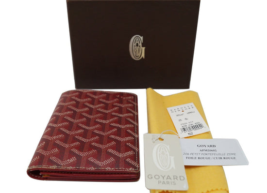 GOYARD Goyardine Bi-Fold Wallet Red 120747